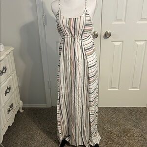 Liverpool Multicolor Striped Dress with Crisscross Straps